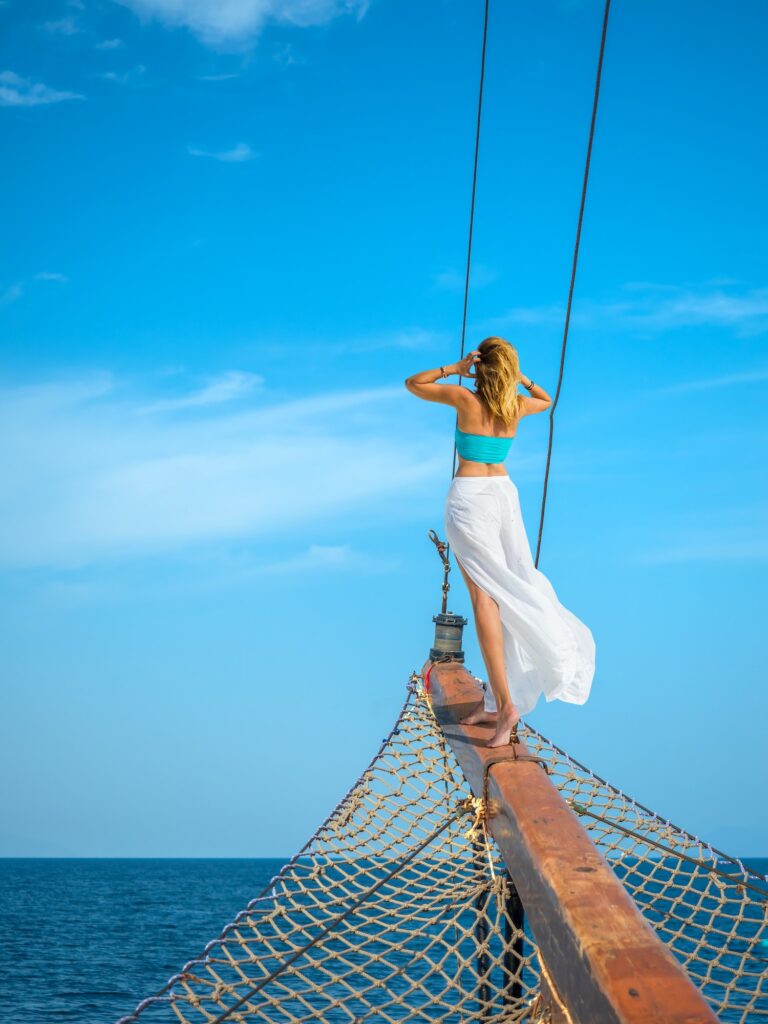 Woman on a sailing ship